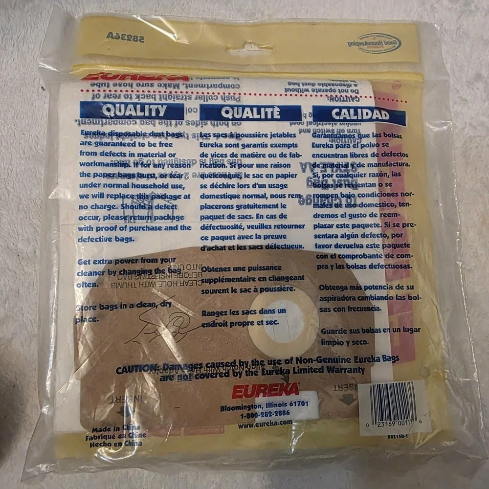 3-Pack Genuine Eureka Vacuum Cleaner Dust Bags Type AA 58236A‎